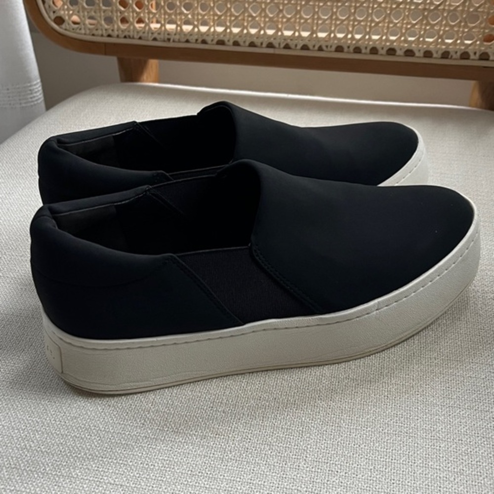 Vince Warren Slip On Platform Sneaker in Black Nylon Sz‎ 6.5
